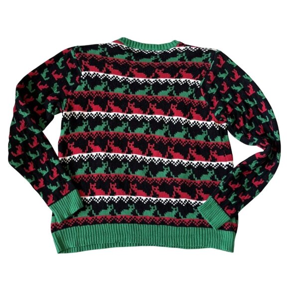 Ugly Christmas Sweater Grumpy Cat Design By 33Degrees L Mens Holiday Red Green - Picture 3 of 7